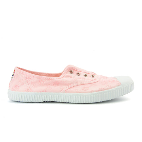 Cienta Embroidered Shoes Pink & Hopla Singapore